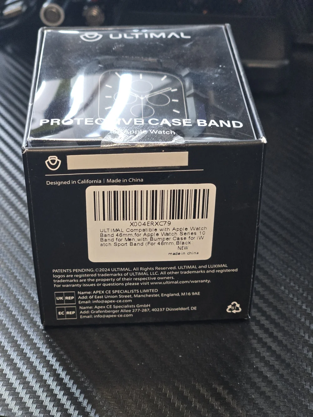 ULTIMAL Rugged Watch Case Band for Apple 46mm Series Black - NEW